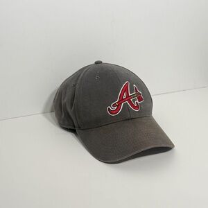 Atlanta Braves A Tomahawk Logo Fan Favorite Adjustable Strap Gray Baseball Hat